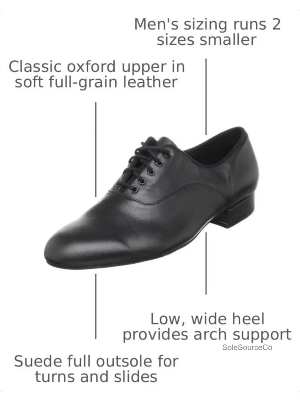 Ballroom Latin Dance Shoes Leather Oxford Suede Sole Cushioned Insole